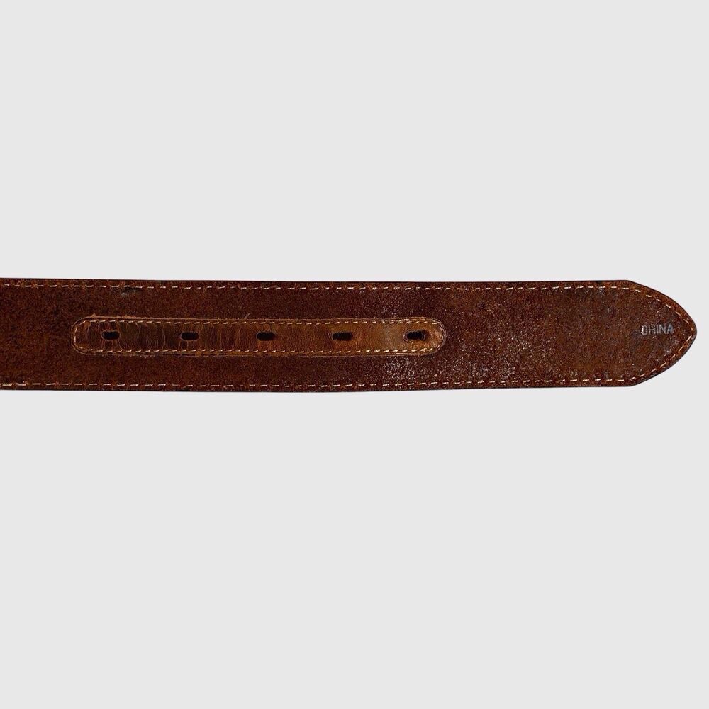 Tony Lama Leather Belt Men's Sz 34 Western Badlands Horsehair Ribbon Inlay Brown - Picture 12 of 12
